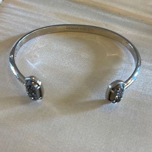 LIKE NEW - Never worn Elton Silver Cuff Bracelet in Platinum Drusy